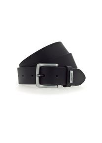 Mustang, Herren, Lederg&uuml;rtel Mit Metall-Logo auf der Schlaufe, 3, 5 cm, schwarz, schwarz, Herreng&uuml;rtel von Mustang
