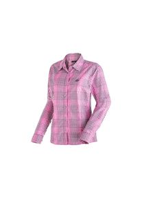 Maier Sports, Damen, Funktionsbluse &raquo;Nanni&laquo; Damen Bluse, langarm Karobluse f&uuml;r Outdoor und Freizeit, rosa, 56, rosa, Karierte Langarm-Bluse f&uuml;r Reisen