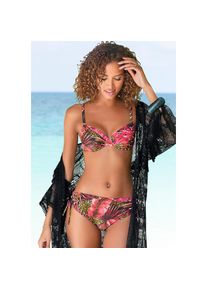 Lascana , Bügel-Bikini mit höher geschnittener Hose , pink-bedruckt , Cup D , 40 -Cup D , 40 , In Dschungel-Optik