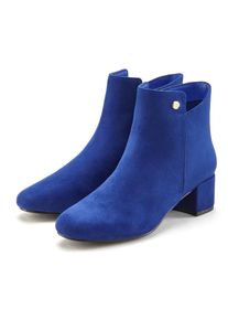 Lascana , Stiefelette, mit bequemen Blockabsatz, Ankle Boots, Stiefel VEGAN , blau , 38 , 38 , Bequemer Blockabsatz
