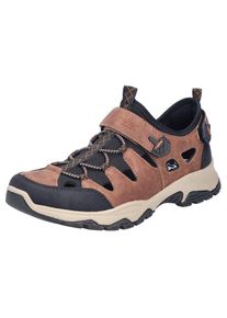 Rieker , Slip-On Sneaker, Schlupfschuh, Trekkingschuh, Outdoorschuh mit luftigen Lochungen , braun-schwarz , 45 , 45 , Sneaker mit Klettriegel und...