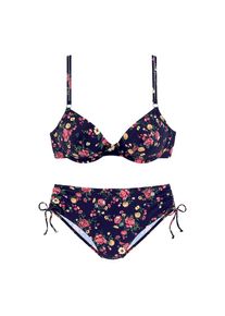 Lascana, Damen, B&uuml;gel-Bikini mit romantischem Blumendesign, blau-bedruckt, Cup F, 36 -Cup F, blau-bedruckt, Bedruckt &ndash; jedes Teil ein Unikat