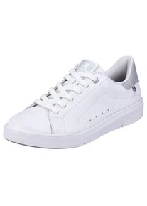 RIEKER Sport, Damen, Sneaker in monochromer Optik, Freizeitschuh, Halbschuh, Schn&uuml;rschuh, wei&szlig;, 38, wei&szlig;, Im trendigen Sport-Style