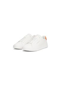 Tommy Hilfiger , Damen , Sneaker »TH COURT LTH DETAIL ESS« , Freizeitschuh, Halbschuh, Schnürschuh mit seitlichem Logoschriftzug , ecru-orange , 47...