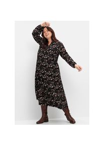 sheego , Damen , Maxikleid »Druckkleid« , schwarz bedruckt , Normalgrößen , 48 -Normalgrößen , 48