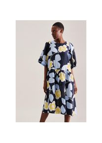 Seidensticker , Sommerkleid »Schwarze Rose« Kurzarm Rundhals Druck , dunkelblau , Normalgrößen , M38 -Normalgrößen , M38 , Passform: Regular