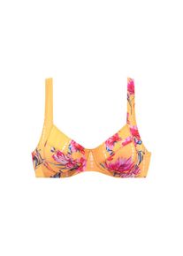 Sunseeker, Damen, B&uuml;gel-Bikini-Top &raquo;Modern&laquo; in kompakterer Form, gelb-bedruckt, Cup F, 36 -Cup F, gelb-bedruckt, Mit modernem Blumenprint