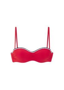 s.Oliver, Damen, B&uuml;gel-Bandeau-Bikini-Top &raquo;Junis&laquo; mit geflochtenen Details, rot, Cup C, 38 -Cup C, rot, Aktuelle Unis mit Kordeldetails