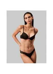 Calvin Klein Underwear , Push-up-BH »PUSH UP PLUNGE« mit Logo-Print auf den Trägern , BLACK , Cup D , 80 -Cup D , 80 , Push-up-BH von Calvin Klein...