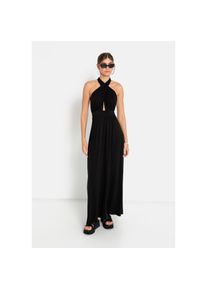 LSCN by LASCANA , Neckholderkleid, in Maxilänge , schwarz , N-Gr , 44 -N-Gr , 44 , Träger zum Knoten