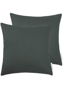 Tom Tailor HOME , Dekokissen »DOVE«, unifarben, in verschiedenen Größen, 2er Pack , anthrazit + unifarben , B/L: 60 cm x 60 cm