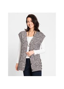 Inspirationen, Damen, Strickweste, mauve-meliert, 44, mauve-meliert, pflegeleicht