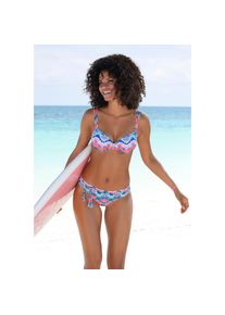 Venice Beach , Bügel-Bikini-Top »Face«, mit herausnehmbaren Cups , blau-orange , Cup B , 44 -Cup B , 44 , Mit herausnehmbaren Cups