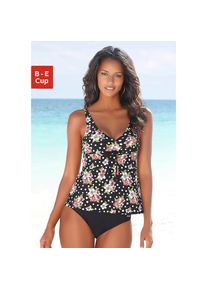 Lascana , Bügel-Tankini im angesagten Design , schwarz-bedruckt , Cup D , 42 -Cup D , 42 , Figurfreundliche A-Form