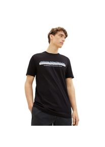 Tom Tailor Denim , T-Shirt, mit Logofrontprint , black , L , L , T-Shirt von Tom Tailor Denim