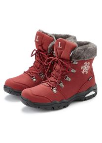 Lascana, Damen, Winterstiefelette &raquo;Winterboots, Outdoorstiefelette, Stiefel, Stiefelette&laquo; mit wind-& wasserabweisender Tex-Membran, dunkelrot, 40, 