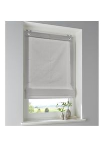 Kutti , Raffrollo »Stig Raffrollo« mit Hakenaufhängung ohne Bohren freihängend Baumwolle weiß blickdicht Schnurzug , grau , Obermaterial: 100%...