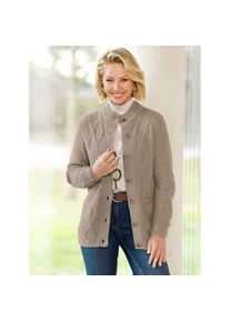 Classic Basics , Strickjacke , beige-meliert , 42 , 42 , Melange-Strick
