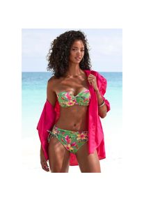 Lascana , Bügel-Bandeau-Bikini-Top »Malia« mit tropischem Print , salbei-pink bedruckt , Cup D , 34 -Cup D , 34 , Florales Design