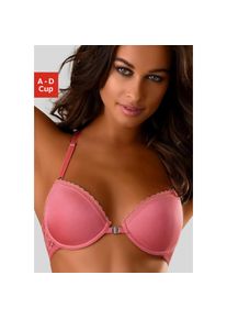 s.Oliver , Schalen-BH »Lisette« mit Vorderverschluß und schönem Spitzenrücken, Dessous , koralle , Cup A , 85 -Cup A , 85 , Hübscher T-Shirt-BH mit...