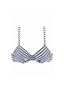 Venice Beach, Damen, B&uuml;gel-Bikini-Top &raquo;Summer&laquo; mit Doppeltr&auml;gern, wei&szlig;-marine-gestreift, Cup B, 36 -Cup B, wei&szlig;-marine-gestreift, Verstellbare 