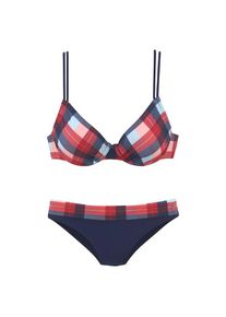 s.Oliver, Damen, B&uuml;gel-Bikini in trendigem Karodruck, marine-kariert, Cup E, 36 -Cup E, marine-kariert, Mit angesagtem Karoprint