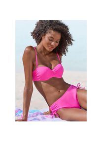 Venice Beach , Bandeau-Bikini-Top »Lucky«, aus gerippter Strukturware , pink , Cup D , 38 -Cup D , 38 , Trendige Unifarbe