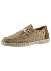 VERBENAS , Mokassin »TRUMAN HOLE«, Espadrilles, Sommerschuh, Freizeitschuh mit schöner Ziernaht , taupe , 40 , 40 , Bootsschuh mit Perforation