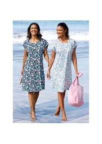 feel good , Damen , Sommerkleid »Sommerkleid« , marine-bedruckt + weiß-bedruckt , Normalgrößen , 48/50 -Normalgrößen , 48/50 , Single-Jersey