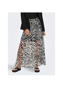 Only , Faltenrock »ONLASTA LIFE SLIT ANKEL SKIRT PTM« , Black AOP:Monochrome leafy , S (36) , S (36) , Rock von Only
