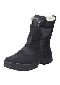 Rieker, Herren, Winterstiefel , Klettboots mit Lammwollfutter, Flip Grip-Laufsohle und TEX-Membran, schwarz, 44, schwarz, Winterstiefel mit 