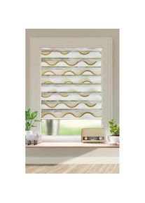 my home , Doppelrollo »Welle« Lichtschutz Sichtschutz Verdunkelung ohne Bohren freihängend Fixmaß, Klemmfix-Duo-Rollo, Doppelrollo "Welle",...