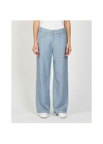 Gang , Leinenhose »94CARA«, mit doppeltem Bund , ice blue , N-Gr , 31 -N-Gr , 31 , Wide Fit Hose mit mittlerer Leibhöhe und normaler Beinlänge von...