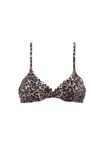 Lascana, Damen, B&uuml;gel-Bikini-Top &raquo;Lexa&laquo; mit Wattierung und Muschelkante, braun-bedruckt, Cup B, 38 -Cup B, braun-bedruckt, Mit modischem Leo-Print und