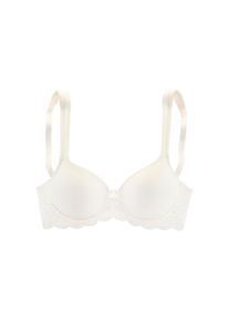 Lascana, Damen, Schalen-BH mit B&uuml;gel, nahtlos vorgeformte Cups, Spitzendetails, Dessous, creme, Cup C, 100 -Cup C, creme, Schalen-BH mit nahtlos 