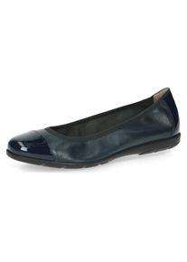 Caprice , Ballerina, Loafer, Slipper, Festtags Schuh mit Lack-Details , dunkelblau , 41 , 41 , Ballerina mit komfortablem Elastikeinfass