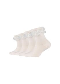 Camano , Socken »ca-soft«, (4 Paar), mit romantischem Rüschendesign , offwhite , 15-18 , 15-18 , Kindersocken von Camano