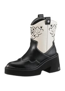 Buffalo , Cowboy Stiefelette »BULL BOOT VEGAN«, Westernstiefelette, Cowboy Boots, Schlupfboots, mit Stickerei , weiß-schwarz , 41 , 41 , Trendige...