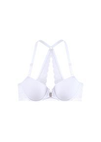 Lascana, Damen, Schalen-BH &raquo;Premium Dessous&laquo; mit wundersch&ouml;nem Spitzenr&uuml;cken und Vorderverschluss, Dessous, wei&szlig;, Cup G, 75 -Cup G, wei&szlig;, Schalen-BH 
