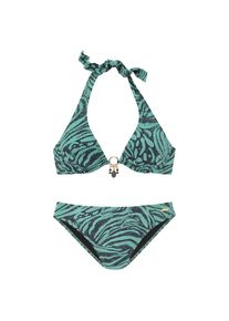 Bruno Banani, Damen, B&uuml;gel-Bikini in trendigem Animalprint, jade bedruckt, Cup C, 36 -Cup C, jade bedruckt, Goldfarbene Accessories