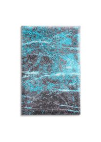 Grund , Badematte , grau-ozean , halbrund (50 cm x 80 cm)