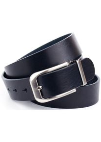 Anthoni Crown, Herren, Lederg&uuml;rtel 3, 5 cm breiter Casual-Volllederg&uuml;rtel, blau, blau, Hochwertiges Vollleder