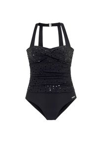 Lascana, Damen, Badeanzug mit Pailletten-Optik und Shaping-Effekt, schwarz, Cup B, 52 -Cup B, schwarz, Glamour-Look - mit modischer Pailletten-Optik
