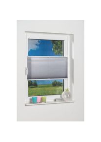 K-home , Plissee »Klemmfix Pisa« Lichtschutz ohne Bohren verspannt Crushed-Optik , silbergrau , Obermaterial: 100% Polyester , 130 cm