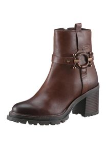 Marco Tozzi , Stiefelette, Blockabsatz, Westernstiefelette, Chunky Boots mit Zierriegel , braun used , 37 , 37 , Klassische Stiefelette mit...