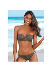 Buffalo , Bügel-Bandeau-Bikini »Romance« aus Strukturware , oliv , Cup B , 36 -Cup B , 36 , Modische Strukturware