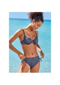 Lascana , Bügel-Bikini-Top »Glitter« mit tollem Glitzereffekt , nachtblau , Cup C , 42 -Cup C , 42 , Geraffte Details