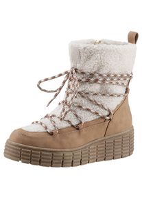 Tamaris , Winterboots, Keilabsatz, Plateau, Winterstiefel, Outdoorboots, vegane Verarbeitung , camelfarben kombiniert , 39 , 39 , Robuster...