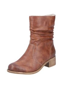 Rieker , Winterstiefelette, Boots, Winterboots, Blockabsatz, mit Innenreißverschluss , braun , 37 , 37 , Stiefelette mit gerafftem Schaft