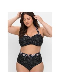 sheego , Damen , Bustier-Bikini-Top , schwarz-gepunktet , Cup D , 46 -Cup D , 46